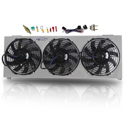 EGINCOOLER High Output Three Radiator Fan For 19912001 Jeep Cherokee Comanche XJ 25L 40L AT MT Performance Aluminum ShroudFan